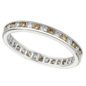 1.00 Carat White & Brown Diamond Eternity Band